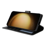 EIDERWOOD Samsung Galaxy S25+ (Plus) / S24+ (Plus) Faux Leather Case with Wallet and Strap - Black