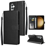 EIDERWOOD Samsung Galaxy S25+ (Plus) / S24+ (Plus) Faux Leather Case with Wallet and Strap - Black