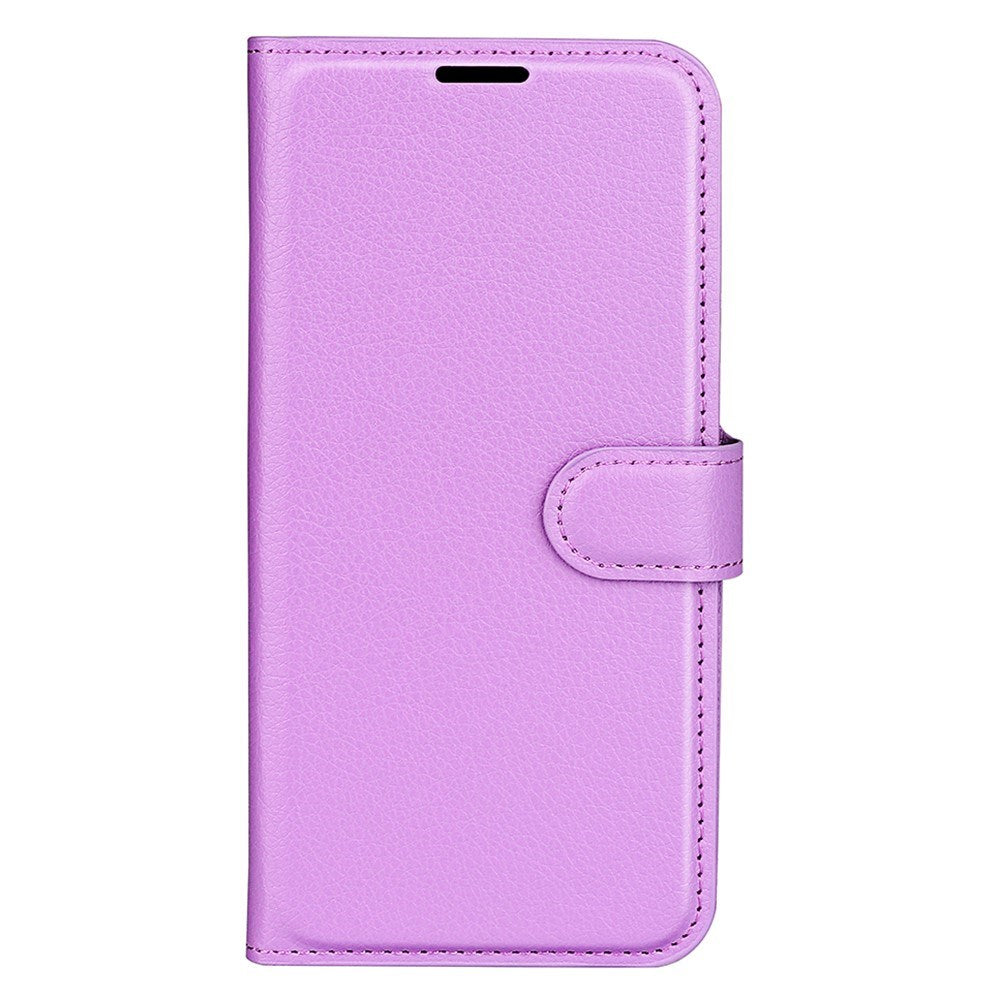 EIDERWOOD OnePlus 13 Shockproof Leather Wallet Cover with Litchi Texture - Purple