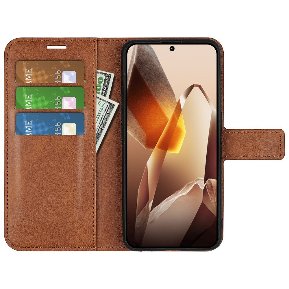 EIDERWOOD OnePlus 13 Leather Flip Case with Wallet - Brown