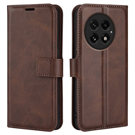 EIDERWOOD OnePlus 13 Leather Flip Case with Wallet - Dark Brown