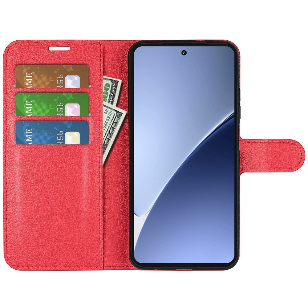 EIDERWOOD Xiaomi 15 Pro Faux Leather Flip Case with Cardholder & Stand Function - Red