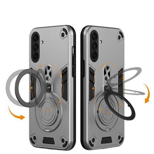 EIDERWOOD Samsung Galaxy A36 (5G) Hybrid Case with 360 Degree Rotatable Kickstand - MagSafe Compatible - Silver