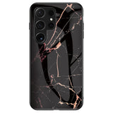 EIDERWOOD Samsung Galaxy S25 Ultra Hybrid Marble Case with Glass Back - Black / Gold