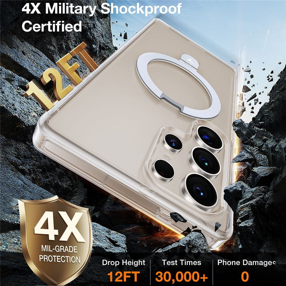 TORRAS Samsung Galaxy S25 Ultra Guardian Ostand Hybrid Case with Kickstand - MagSafe Compatible - Transparent