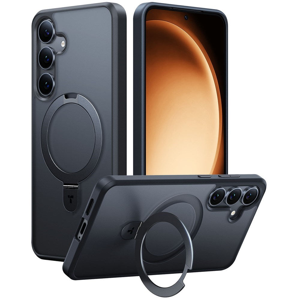 TORRAS Samsung Galaxy S25 Guardian Ostand Hybrid Case with Kickstand - MagSafe Compatible - Black