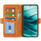 EIDERWOOD Xiaomi Redmi Note 14 Pro+ Faux Leather Flip Case with Cardholder & Stand Function - Light Brown