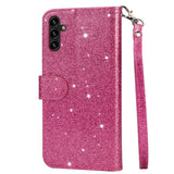 EIDERWOOD Samsung Galaxy A56 (5G) Glitter Flip Case with Zipper Pocket & Stand Function - Pink