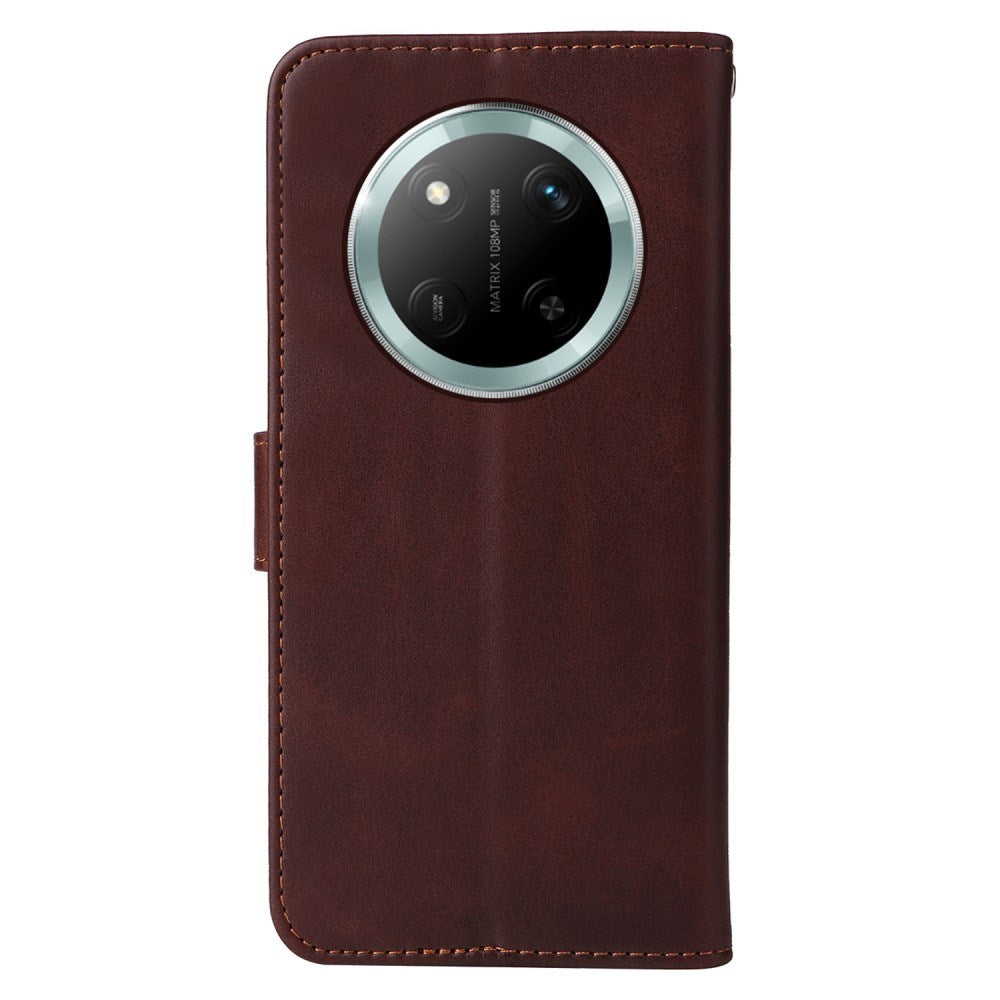 EIDERWOOD Honor Magic7 Lite Faux Leather Flip Case with Strap - Brown
