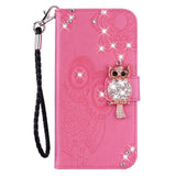 EIDERWOOD Samsung Galaxy S25+ (Plus) Faux Leather Flip Case with Owl Design - Pink