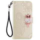EIDERWOOD Samsung Galaxy S25 Ultra Faux Leather Flip Case with Owl Design - Gold