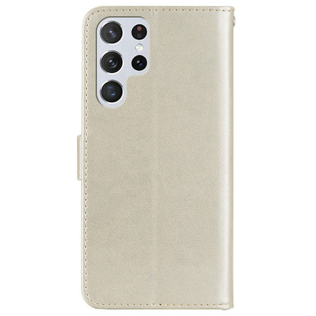 EIDERWOOD Samsung Galaxy S25 Ultra Faux Leather Flip Case with Owl Design - Gold