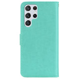 EIDERWOOD Samsung Galaxy S25 Ultra Faux Leather Flip Case with Owl Design - Turquoise
