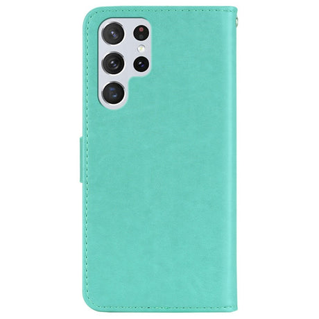 EIDERWOOD Samsung Galaxy S25 Ultra Faux Leather Flip Case with Owl Design - Turquoise