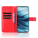 EIDERWOOD Xiaomi Redmi Note 14 (5G) Faux Leather Flip Case with Strap - Red
