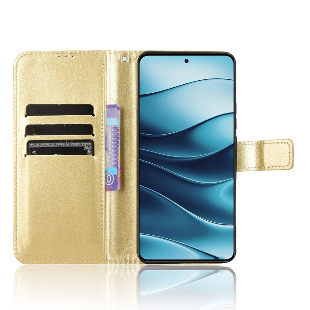 EIDERWOOD Xiaomi Redmi Note 14 (5G) Faux Leather Flip Case with Strap - Gold