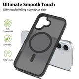 EIDERWOOD iPhone 16 Matte Hybrid Case - MagSafe Compatible - Black / Transparent