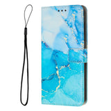 EIDERWOOD Google Pixel 10 / 10 Pro / 9 / 9 Pro Marble Faux Leather Flip Case with Strap - Blue / Green