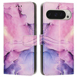 EIDERWOOD Google Pixel 10 Pro XL / 9 Pro XL Marble Patterned Faux Leather Flip Case with Strap - Purple