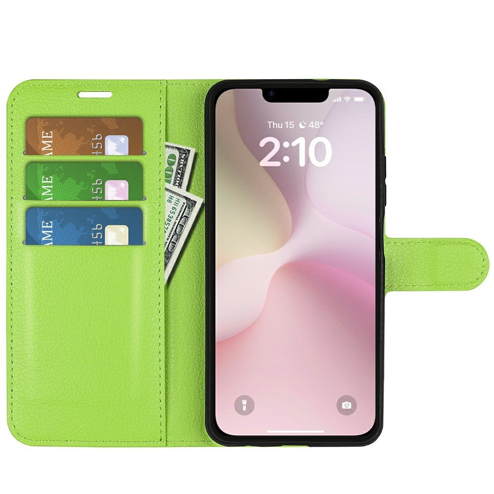 EIDERWOOD iPhone 16e Faux Leather Flip Case with Cardholder & Stand Function - Green