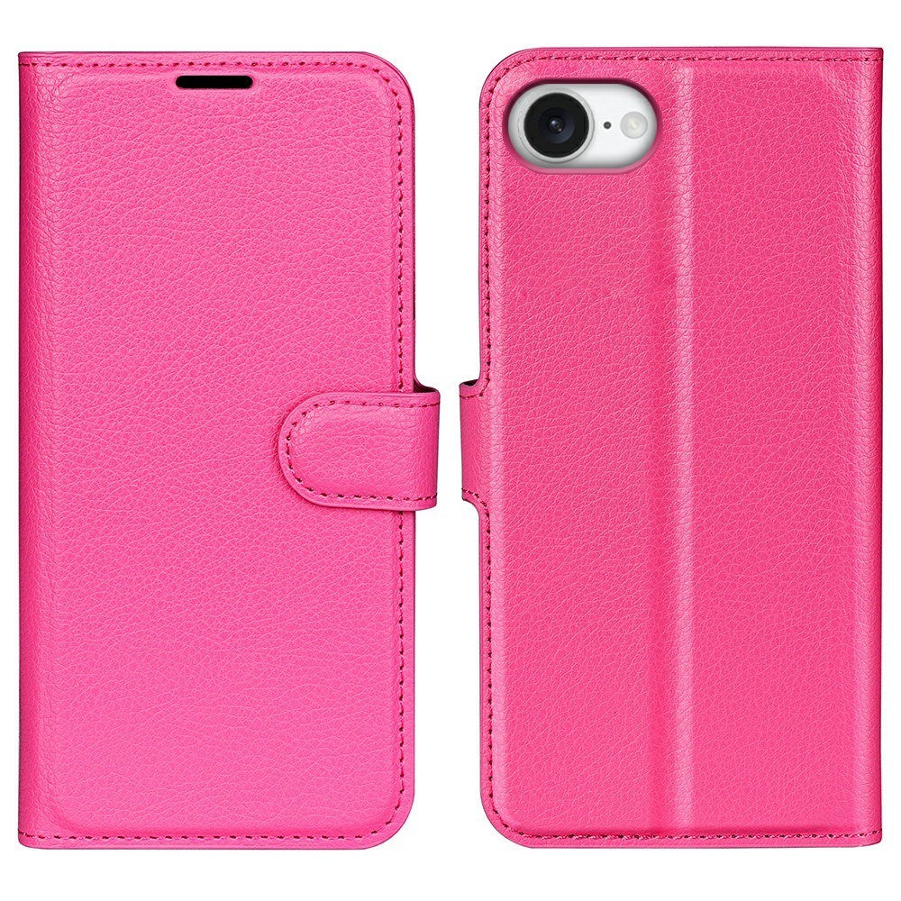 EIDERWOOD iPhone 16e Faux Leather Flip Case with Cardholder & Stand Function - Pink