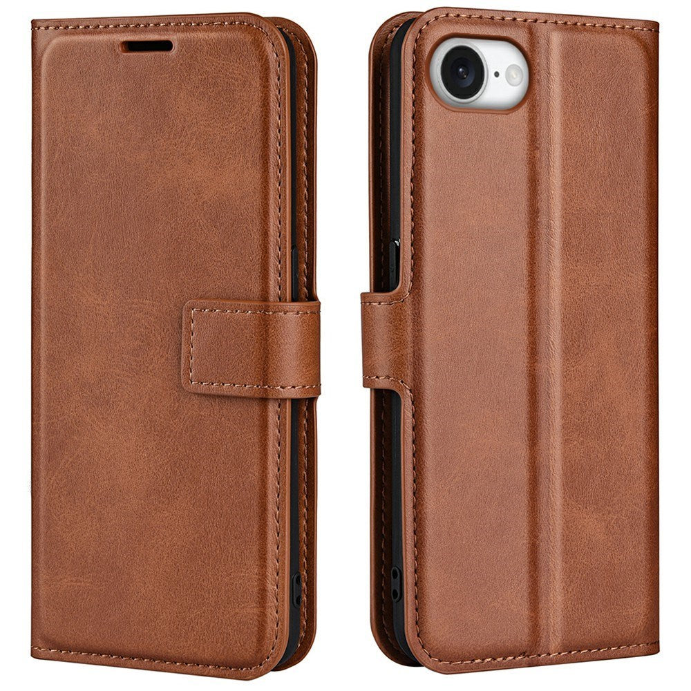 EIDERWOOD iPhone 16e Faux Leather Flip Case - Light Brown