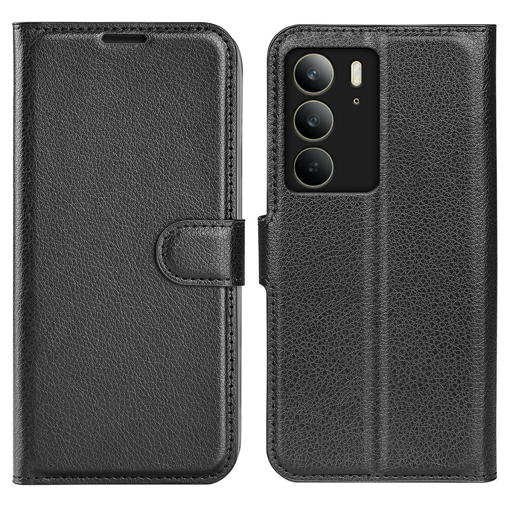 EIDERWOOD Realme C75 Faux Leather Flip Case with Cardholder & Stand Function - Black