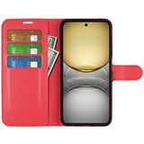 EIDERWOOD Realme C75 Faux Leather Flip Case with Cardholder & Stand Function - Red
