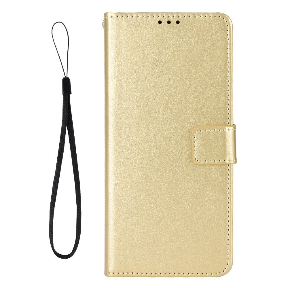 EIDERWOOD Motorola Moto G15 / G15 Power Faux Leather Flip Case with Strap - Gold