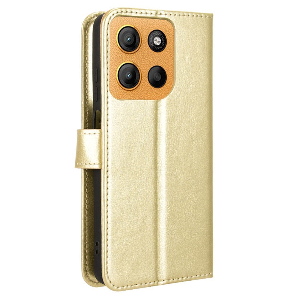 EIDERWOOD Motorola Moto G15 / G15 Power Faux Leather Flip Case with Strap - Gold