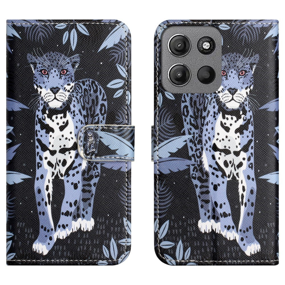EIDERWOOD Motorola Moto G15 / G15 Power Faux Leather Flip Case with Design - Leopard