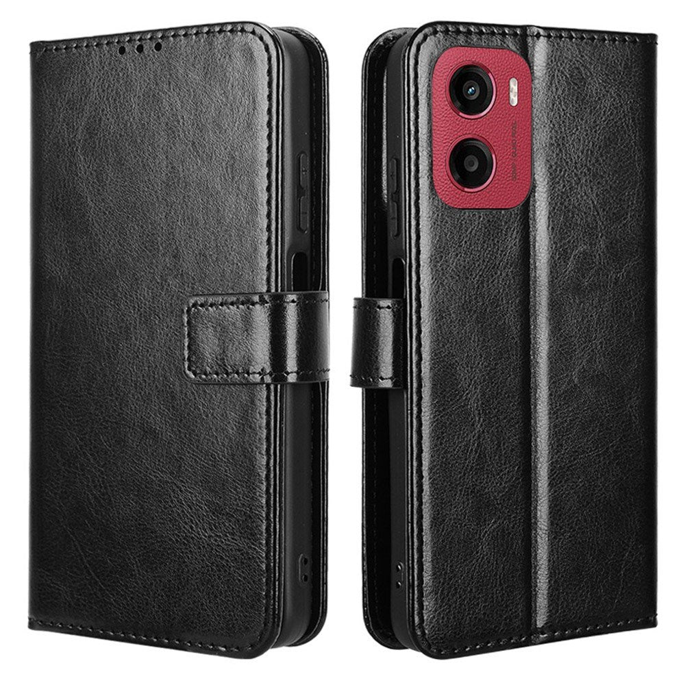 EIDERWOOD Motorola Moto G05 / E15 Faux Leather Flip Case with Strap - Black