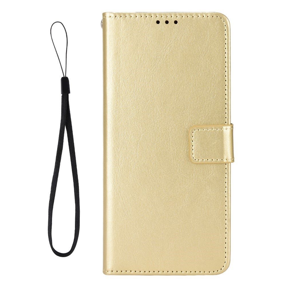 EIDERWOOD Motorola Moto G05 / E15 Faux Leather Flip Case with Strap - Gold