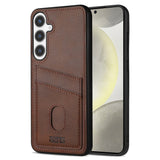 EIDERWOOD Samsung Galaxy A56 (5G) Faux Leather Back Case with Cardholder - Dark Brown