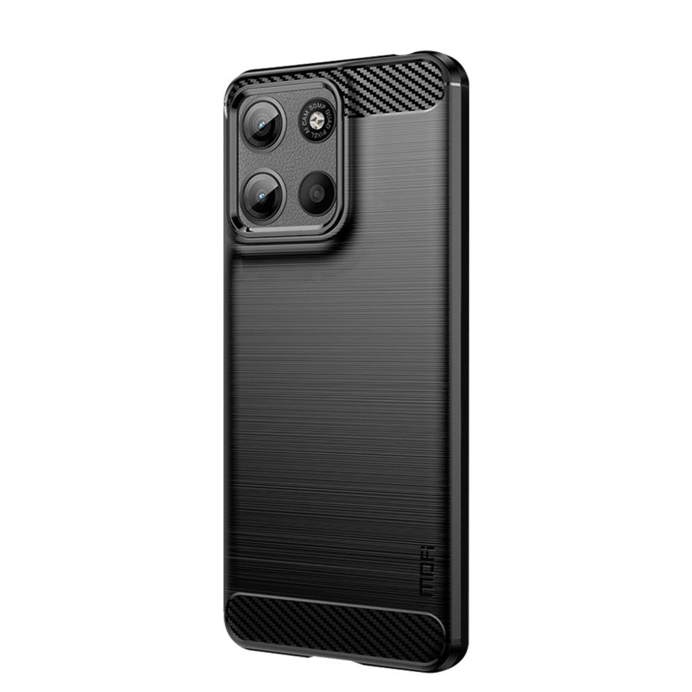Motorola Moto G17 Power / G17 / G15 MOFI Brushed Carbon Fiber Flexible Plastic Case - Black