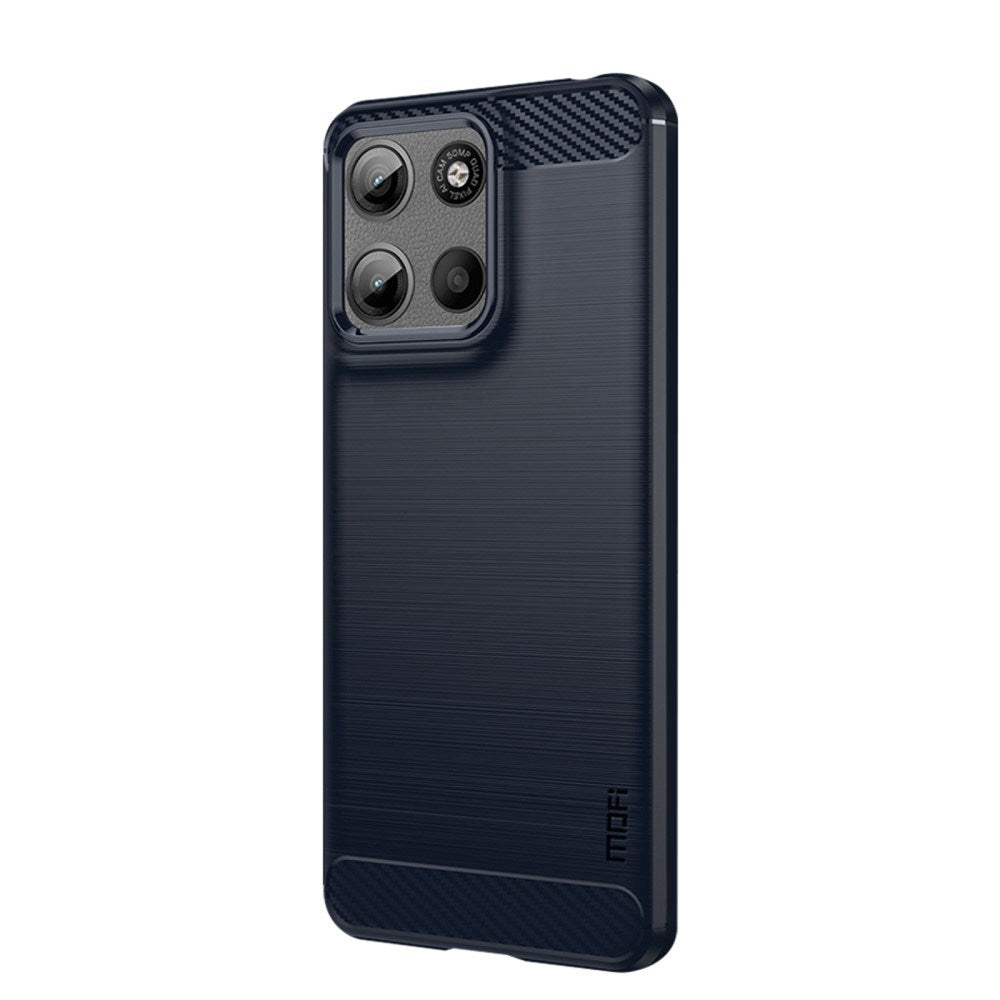 Motorola Moto G17 Power / G17 / G15 MOFI Brushed Carbon Fiber Flexible Plastic Case - Blue