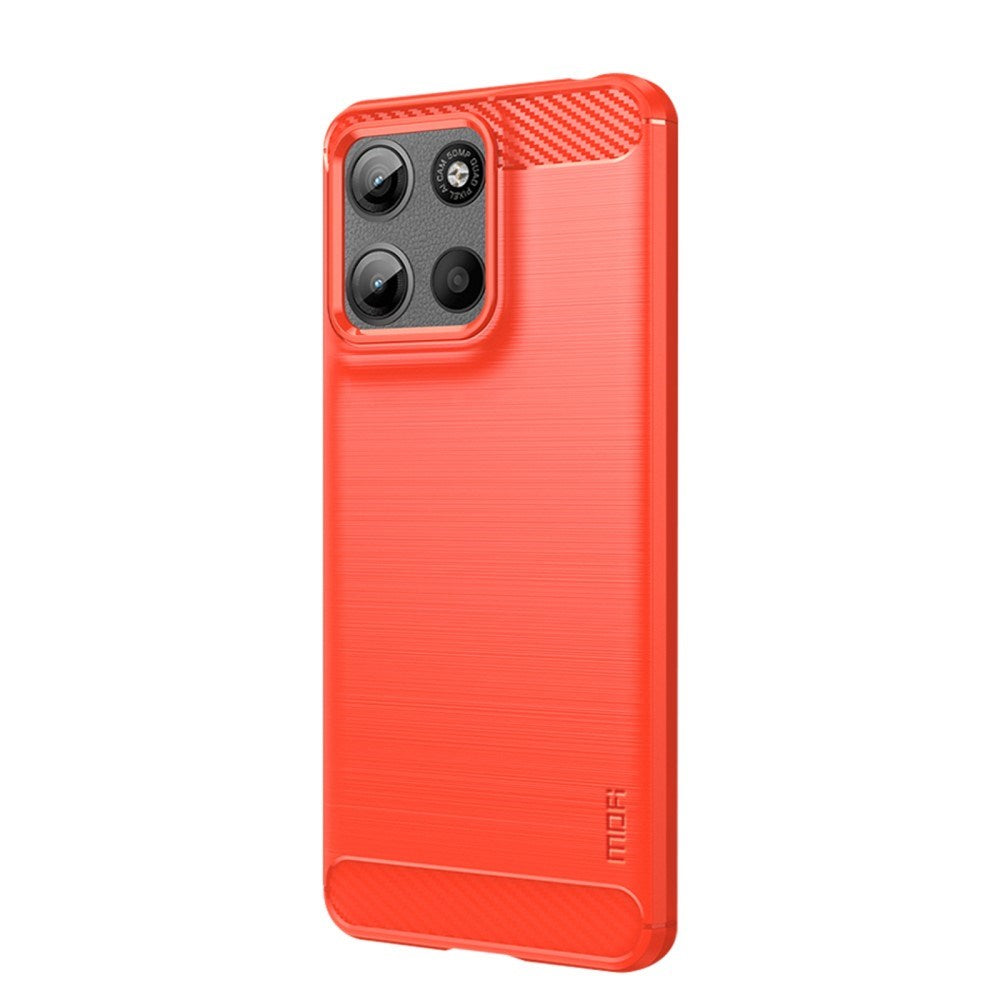 Motorola Moto G17 Power / G17 / G15 MOFI Brushed Carbon Fiber Flexible Plastic Case - Red
