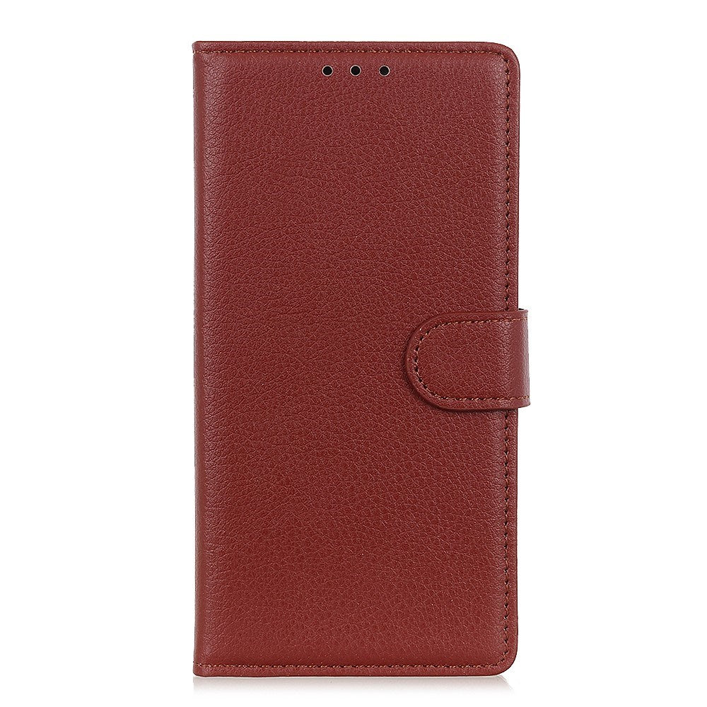 EIDERWOOD Xiaomi Redmi Note 14 Pro (5G) / Poco X7 Litchi Faux Leather Flip Case with Wallet & Stand Function - Brown