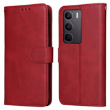 EIDERWOOD Realme 14X (5G) / C75 Faux Leather Flip Case with Strap - Red