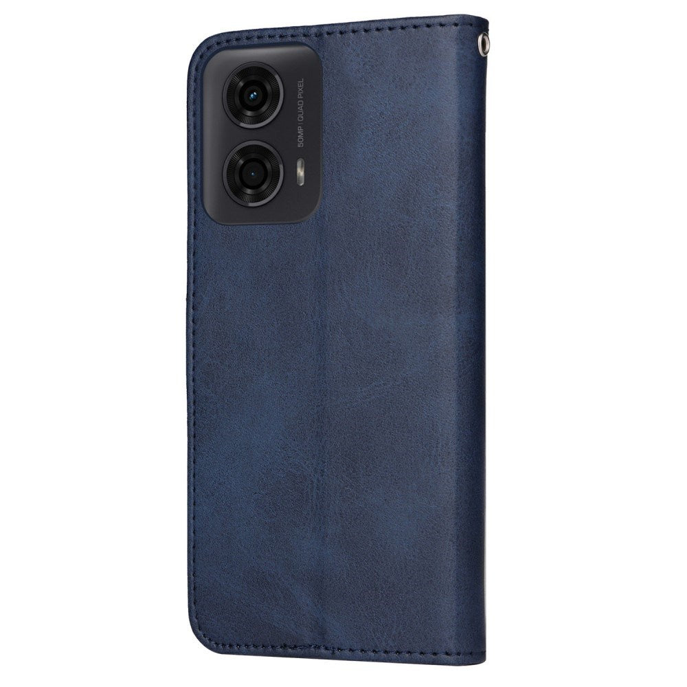 EIDERWOOD Motorola Moto E14 (4G) / G04 (4G) / G04s (4G) / G24 (4G) Faux Leather Flip Case with Strap - Blue