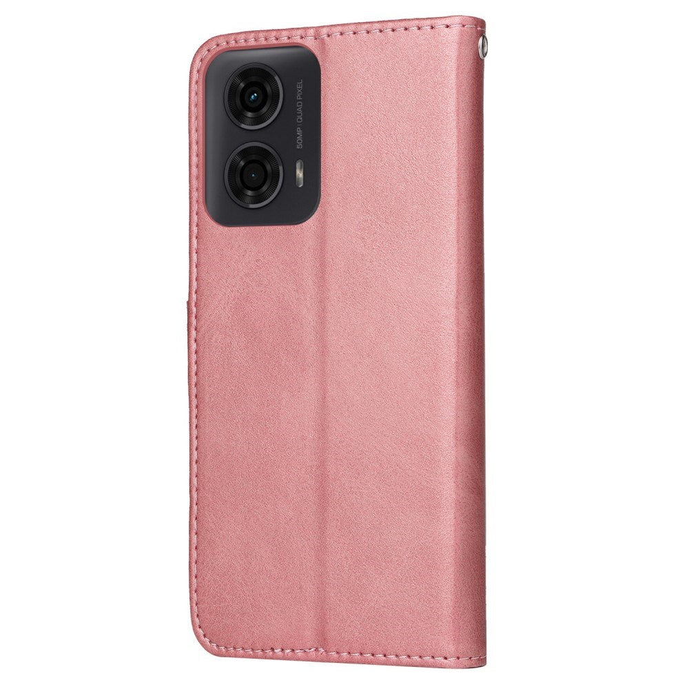 EIDERWOOD Motorola Moto E14 (4G) / G04 (4G) / G04s (4G) / G24 (4G) Faux Leather Flip Case with Strap - Pink