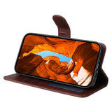 Motorola Edge 60 Neo / 50 Neo / ThinkPhone 25 EIDERWOOD Faux Leather Flip Case with Strap - Brown