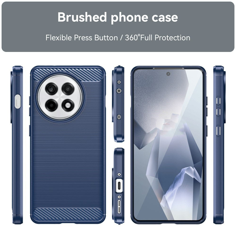 EIDERWOOD OnePlus 13R Brushed Carbon Fiber Flexible Plastic Case - Blue