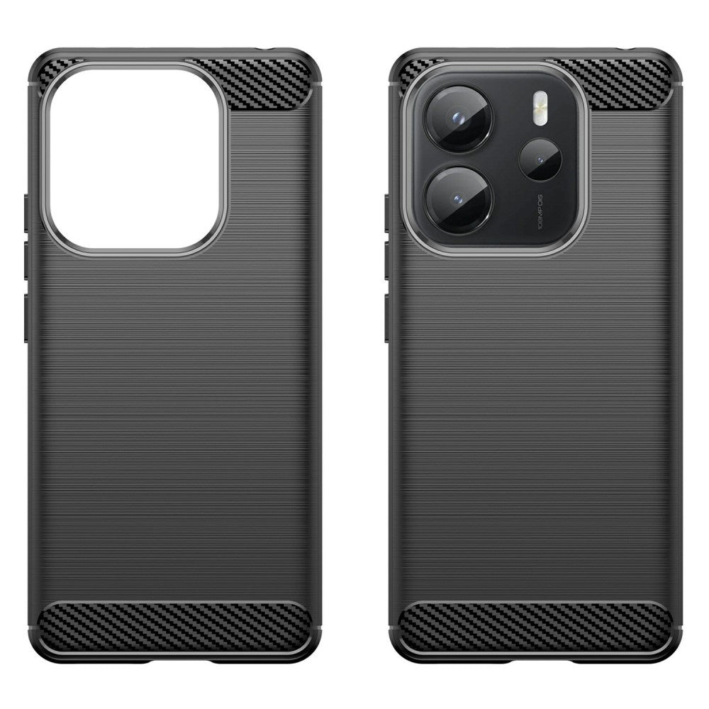 EIDERWOOD Xiaomi Redmi Note 14 (4G) Brushed Carbon Fiber Flexible Plastic Case - Black