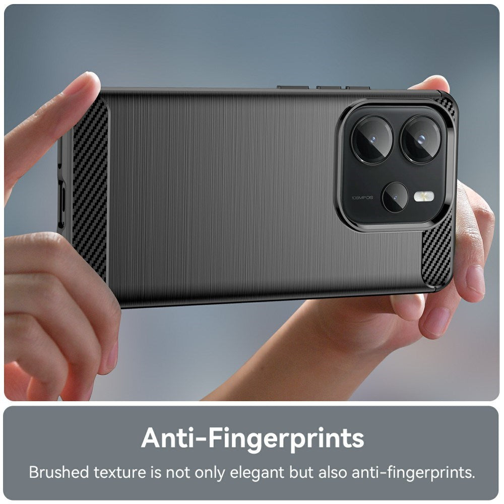 EIDERWOOD Xiaomi Redmi Note 14 (4G) Brushed Carbon Fiber Flexible Plastic Case - Black