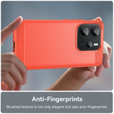 EIDERWOOD Xiaomi Redmi Note 14 (4G) Brushed Carbon Fiber Flexible Plastic Case - Red