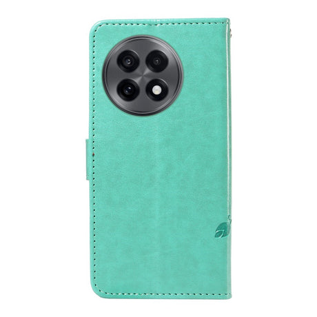 EIDERWOOD OnePlus 13R Flip Case with Engraved Motif - Card Holder & Stand Function - Green
