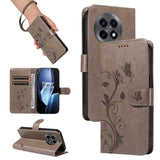 EIDERWOOD OnePlus 13R Flip Case with Engraved Motif - Card Holder & Stand Function - Grey