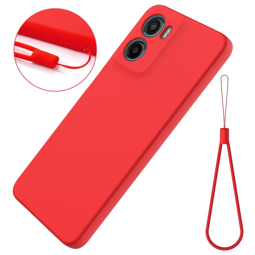 EIDERWOOD Motorola Moto G05 / E15 Liquid Silicone Case w. Strap - Red