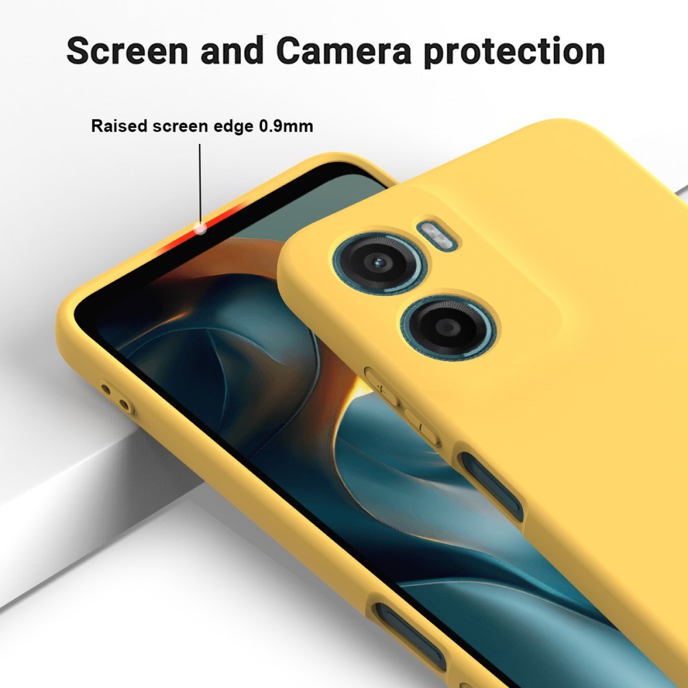 EIDERWOOD Motorola Moto G05 / E15 Liquid Silicone Case w. Strap - Yellow